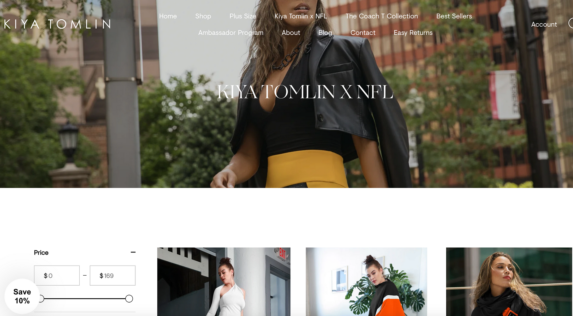 Kiya Tomlin website homepage